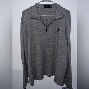 Polo Ralph Lauren Teddy Bear Estate-Rib Quarter Zip Pullover Heather Grey Men L